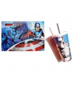 kit Quebra Cabeça Advengers 63 Peças+Shakeira Capitão América 580 Ml